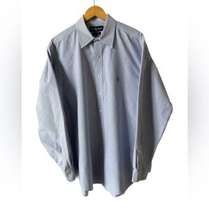Ralph Lauren Yarmouth Oxford Shirt Blue 100% Cotton 17-35 Button Down